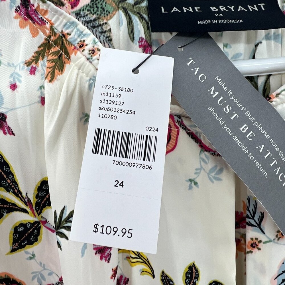 NWT Lane Bryant Floral Short Sleeve Midi Dress Women's Size 24 - Picture 5 of 9